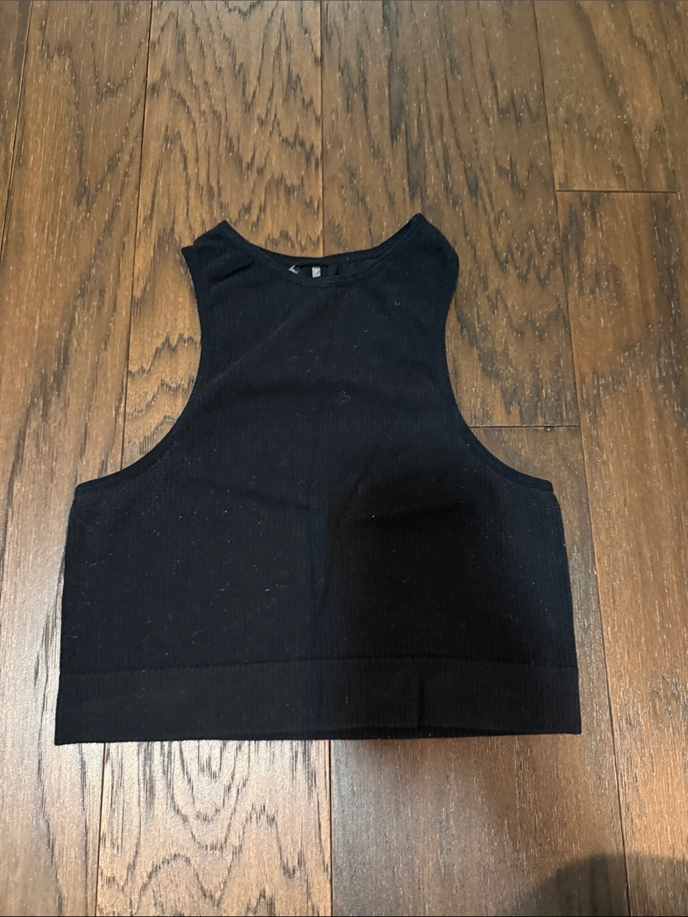 Dynamite Black Ribbed Crop Tank Top